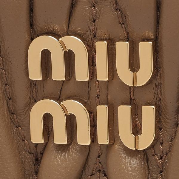 ミュウミュウ 二つ折り財布 マテラッセ ブラウン ゴールド レディース MIU MIU 5ML024 AFPP F098Lの画像