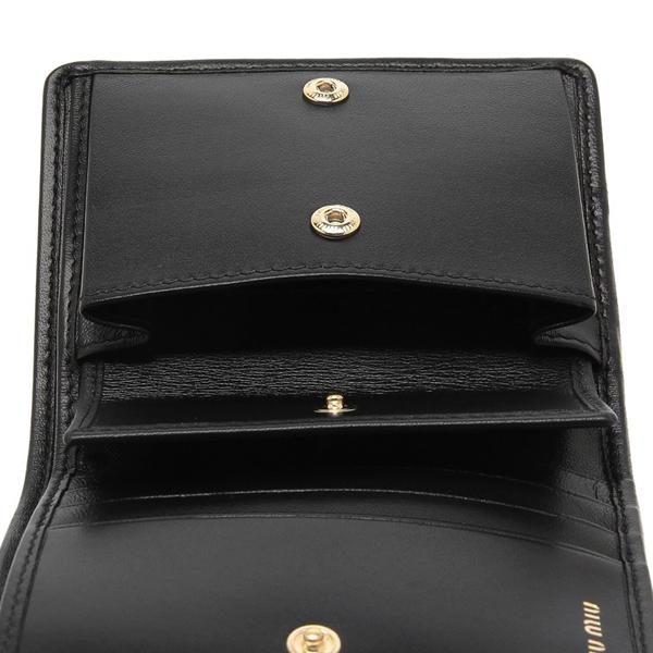 miu ミュウミュウ 二つ折り財布 マテラッセ ブラック レディース