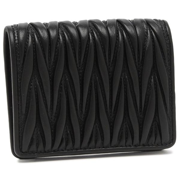miu miu（ミュウミュウ） 二つ折り財布 マテラッセ ブラック