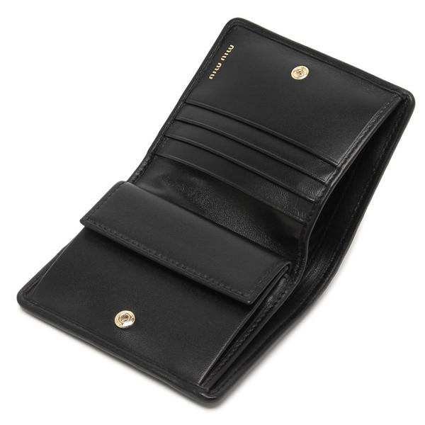 miu miu（ミュウミュウ） 二つ折り財布 マテラッセ ブラック