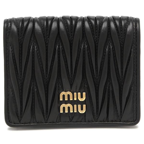 miu miu（ミュウミュウ） 二つ折り財布 マテラッセ ブラック