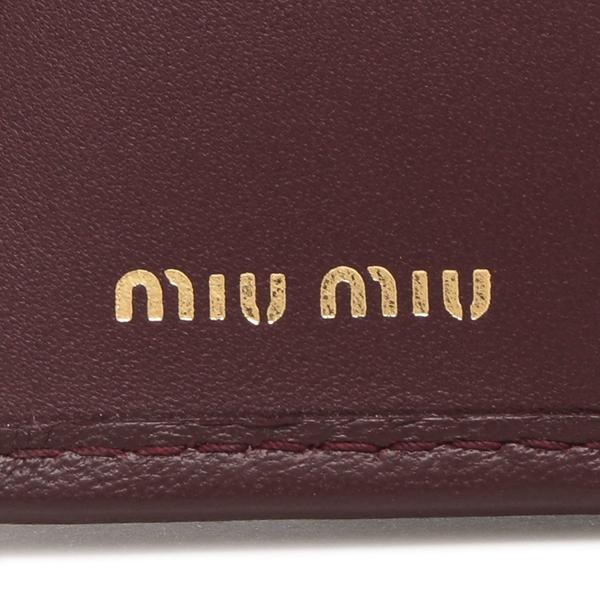 miu miu（ミュウミュウ） 二つ折り財布 マテラッセ ワインレッド