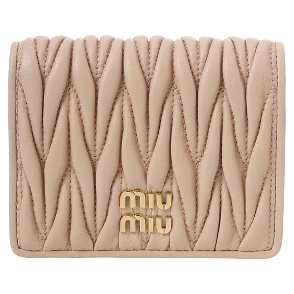 miu miu（ミュウミュウ） 二つ折り財布 ミヌテリア マテラッセレザー