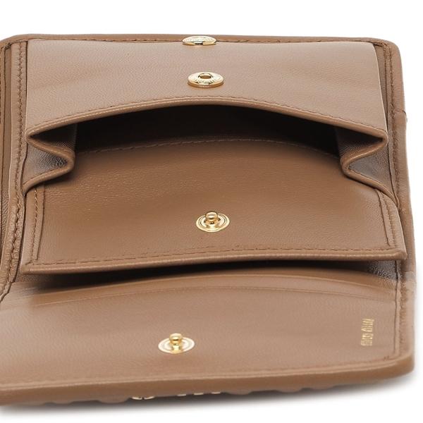 miu miu（ミュウミュウ） 二つ折り財布 マテラッセ ブラウン ゴールド