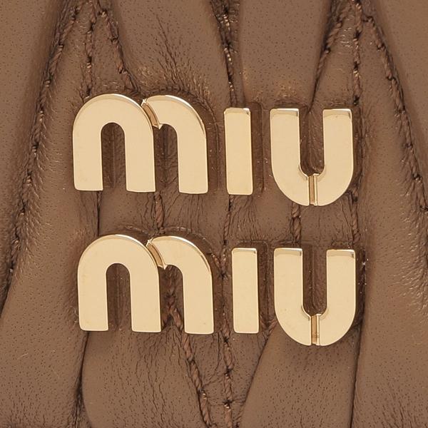 miu miu（ミュウミュウ） 二つ折り財布 マテラッセ ブラウン ゴールド