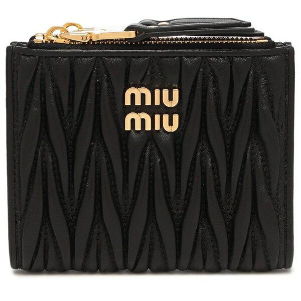 miu miu（ミュウミュウ） 二つ折り財布 マテラッセ ゴールド