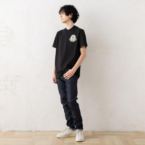 41★MONCLER ブラック Tシャツ ブラック Tシャツ : Tシャツ＆ポロシャツ 向けの メンズ