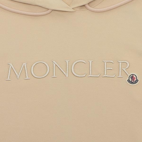 【高級感】MONCLER パイル地 パーカー 白×ゴールド MONCLER モンクレール パーカー フーディー ベージュ レディース