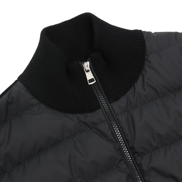 モンクレール ダウン ジップアップ カーディガン ニットダウン アイコンパッチ ニット切替 ブラック メンズ MONCLER 9B00020 M1115 999の画像