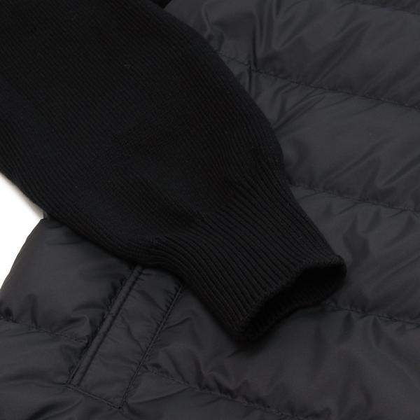 モンクレール ダウン ジップアップ カーディガン ニットダウン アイコンパッチ ニット切替 ブラック メンズ MONCLER 9B00020 M1115 999の画像