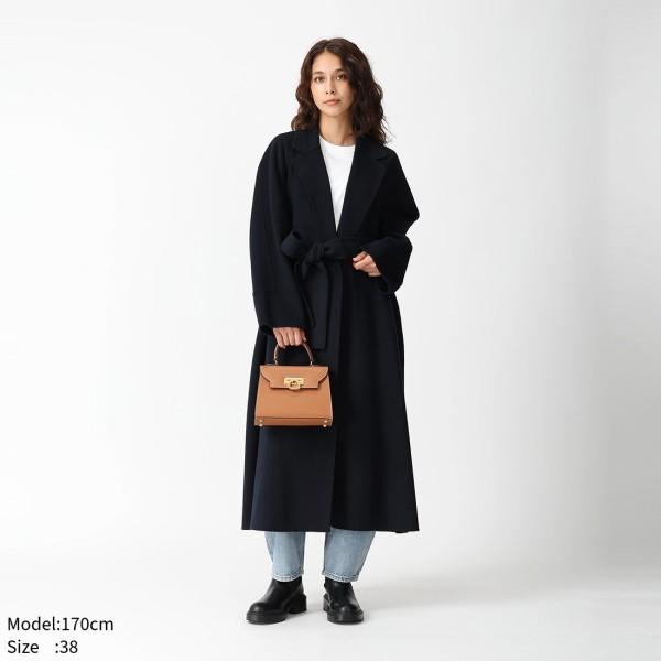 かわいい新作 Max Mara カシミヤウール コート ネイビー 白タグ 42