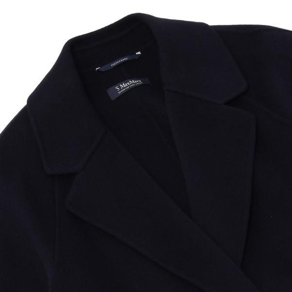 MAX MARA チェスターコート 裏地ロゴ柄 42 大きいサイズ XL 黒 