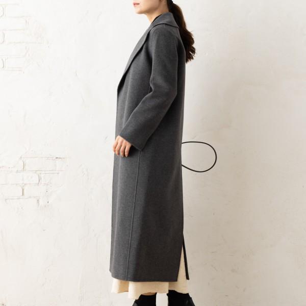 Max Mara マックスマーラ コート ポルド ベルト付き グレー レディース