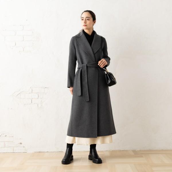 Max Mara マックスマーラ コート ポルド ベルト付き グレー Max Mara マックスマーラ コート ポルド ベルト付き グレー