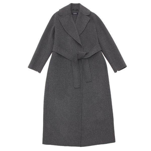 Max Mara マックスマーラ コート ポルド ベルト付き グレー レディース