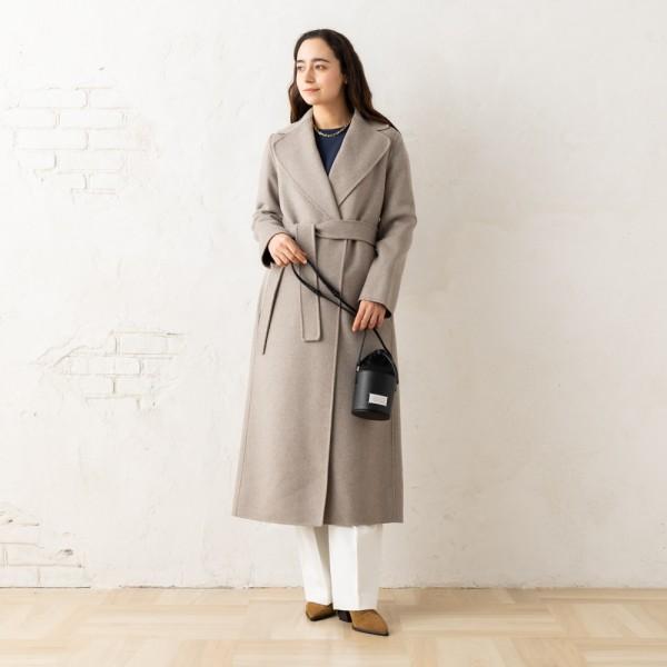 Max Mara マックスマーラ コート ポルド ベルト付き ベージュ Max Mara マックスマーラ コート ポルド ベルト付き ベージュ