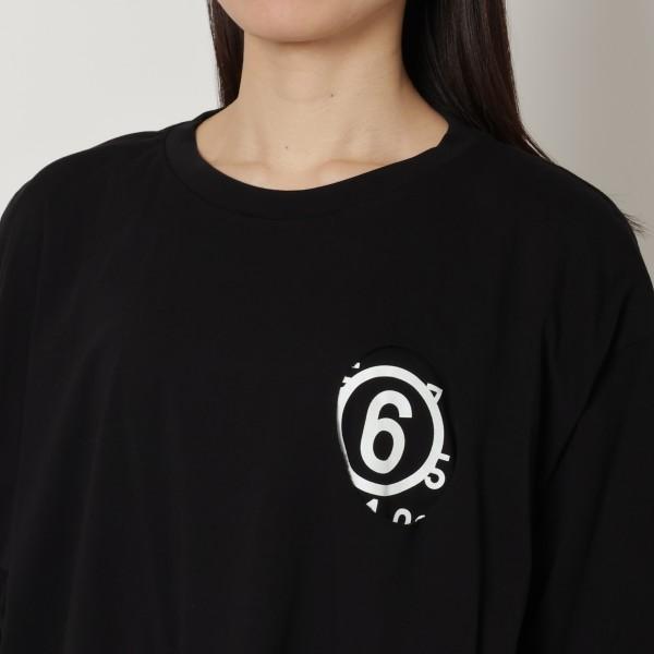MM6 エムエムシックス メゾンマルジェラ Tシャツ ブラック MM6 エムエムシックス メゾンマルジェラ Tシャツ ブラック