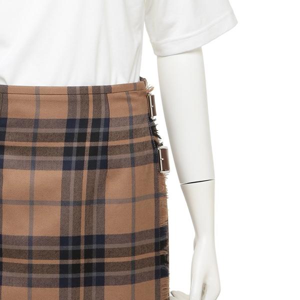 O'NEIL of DUBLIN キルトロングスカート　 ブラウン O'NEIL OF DUBLIN / ウール ワイドベルト ロング キルトスカート