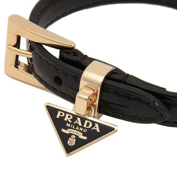 PRADA（プラダ） ブレスレット バングル トライアングルロゴ ブラック