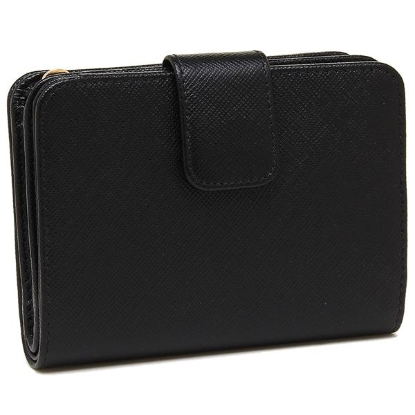 プラダ 二つ折り財布 サフィアーノ ブラック レディース PRADA 1ML018 QWA F0002の画像