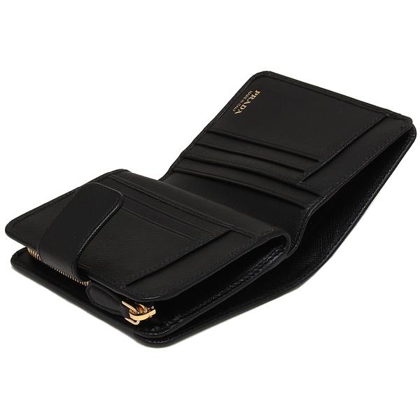 PRADA（プラダ） 二つ折り財布 サフィアーノ ブラック レディース