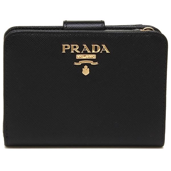 PRADA（プラダ） 二つ折り財布 サフィアーノ ブラック レディース