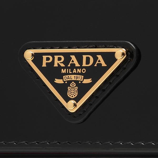 PRADA プラダ 二つ折り財布 トライアングルロゴ ブラック レッド PRADA プラダ 二つ折り財布 トライアングルロゴ ブラック レッド