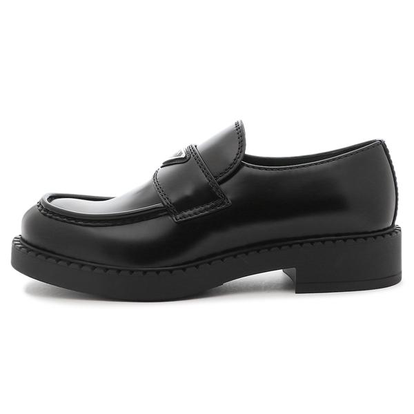 プラダ ローファー 靴 チョコレートブラッシュドレザー ブラック メンズ PRADA 2DE127 055 F0002の画像