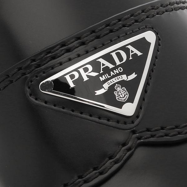 プラダ ローファー 靴 チョコレートブラッシュドレザー ブラック メンズ PRADA 2DE127 055 F0002の画像