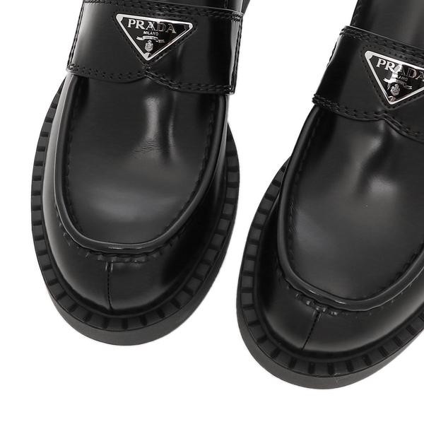 プラダ ローファー 靴 チョコレートブラッシュドレザー ブラック メンズ PRADA 2DE127 055 F0002の画像