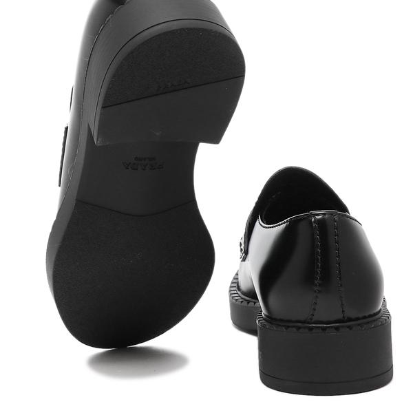 プラダ ローファー 靴 チョコレートブラッシュドレザー ブラック メンズ PRADA 2DE127 055 F0002の画像