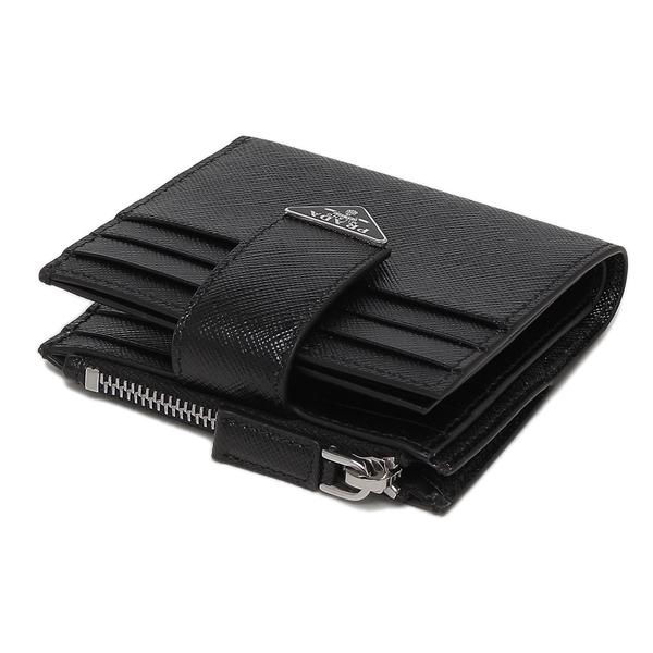 【値下げ不可】プラダ サフィアーノ トライアングルロゴ 二つ折り財布 ブラック PRADA プラダサフィアーノトライアングル二つ折り財布 ブラック