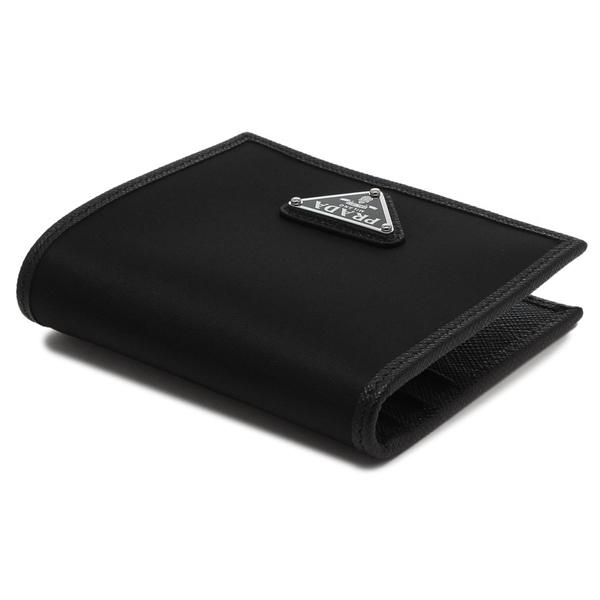 PRADA（プラダ） 二つ折り財布 トライアングル ブラック メンズ