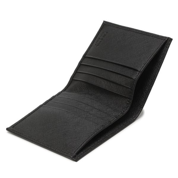 PRADA（プラダ） 二つ折り財布 トライアングル ブラック メンズ PRADA