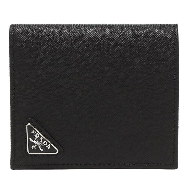 プラダ 二つ折り財布 トライアングル ブラック メンズ PRADA 2MO004 QHH F0002の画像