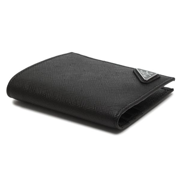 PRADA（プラダ） 二つ折り財布 トライアングル ブラック メンズ PRADA