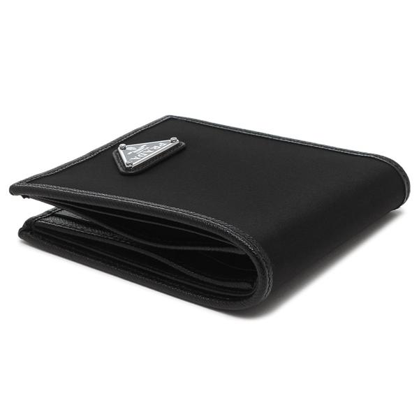 プラダ 二つ折り財布 トライアングル ブラック メンズ PRADA 2MO513 2DMH F0002の画像