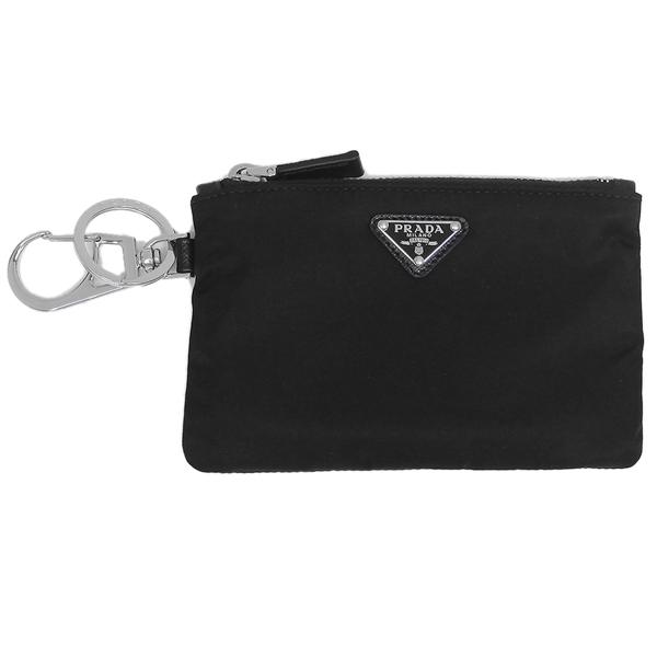 プラダ キーリング ポーチ テスートトラベル トライアングルロゴ ブラック メンズ レディース PRADA 2TT117 2DMK F0002の画像