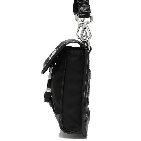 プラダ ショルダーバッグ リナイロン サファイアーノレザー スマホホルダー スマートフォンケース ブラック メンズ レディース PRADA 2ZH108 2DMH F0002の画像