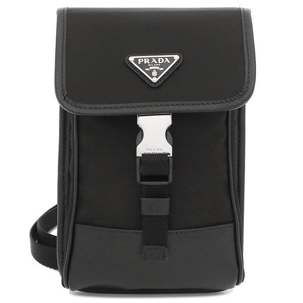 プラダ ショルダーバッグ スマートフォンバッグ リナイロン サフィアーノ トライアングルロゴ ブラック メンズ PRADA 2ZH109 2DMH F0002の画像