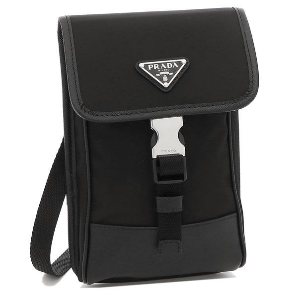 プラダ ショルダーバッグ スマートフォンバッグ リナイロン サフィアーノ トライアングルロゴ ブラック メンズ PRADA 2ZH109 2DMH F0002の画像