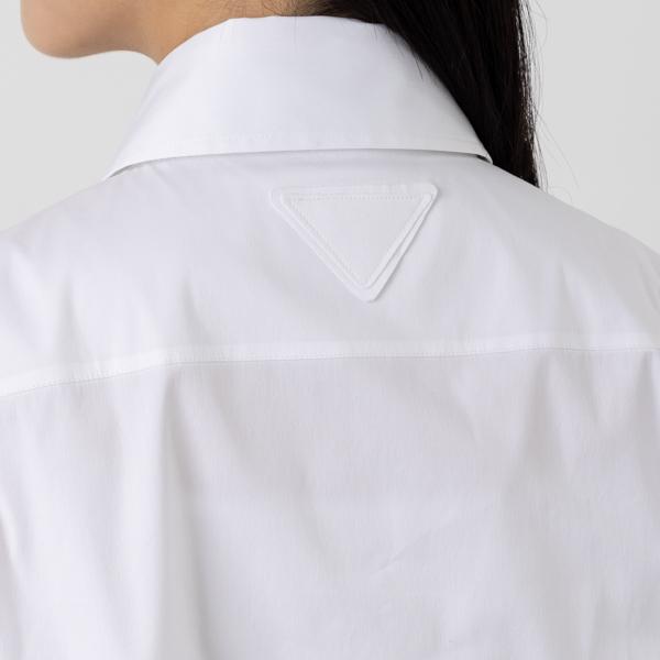 プラダ ワイシャツ ポプリンストレッチシャツ ホワイト レディース PRADA P442G 12VC 231 F0009の画像