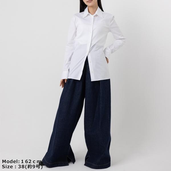 プラダ ワイシャツ ポプリンストレッチシャツ ホワイト レディース PRADA P442G 12VC 231 F0009の画像