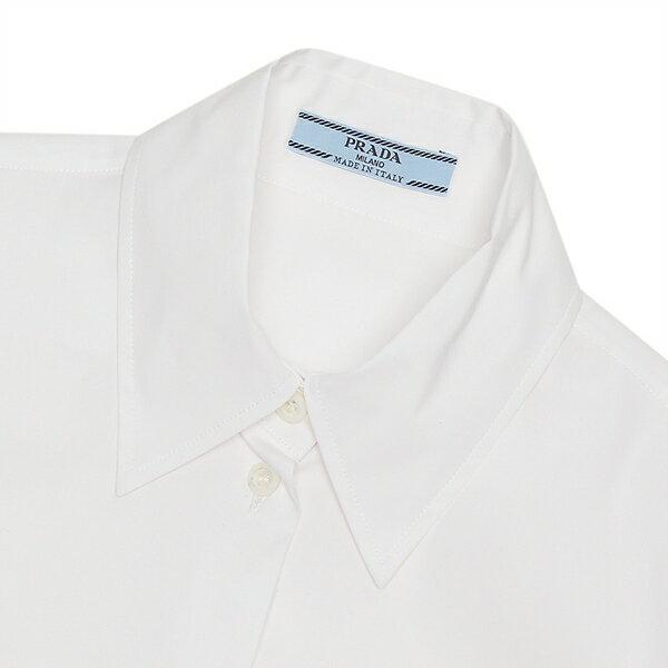 プラダ ワイシャツ ポプリンストレッチシャツ ホワイト レディース PRADA P442G 12VC 231 F0009の画像