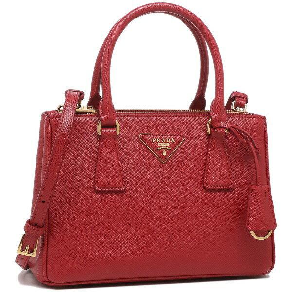 プラダ　ガリレア　サフィアーノ　レッド　ミニ　ハンドバッグ　ショルダーバック PRADA プラダ ハンドバッグ ショルダーバッグ ガレリア