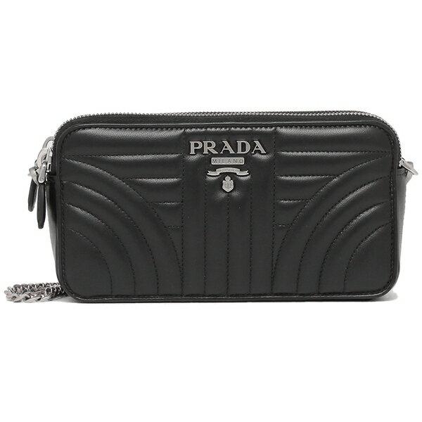PRADA 黒 リボン付き財布ショルダーバッグ PRADA】プラダ『リボン ショルダーウォレット』レディース 1週間保証