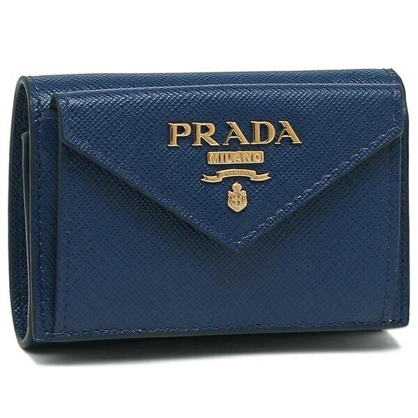 PRADA プラダ 三つ折り財布 サフィアーノ ミニ財布 レディース PRADA プラダ 三つ折り財布 サフィアーノ ミニ財布 レディース