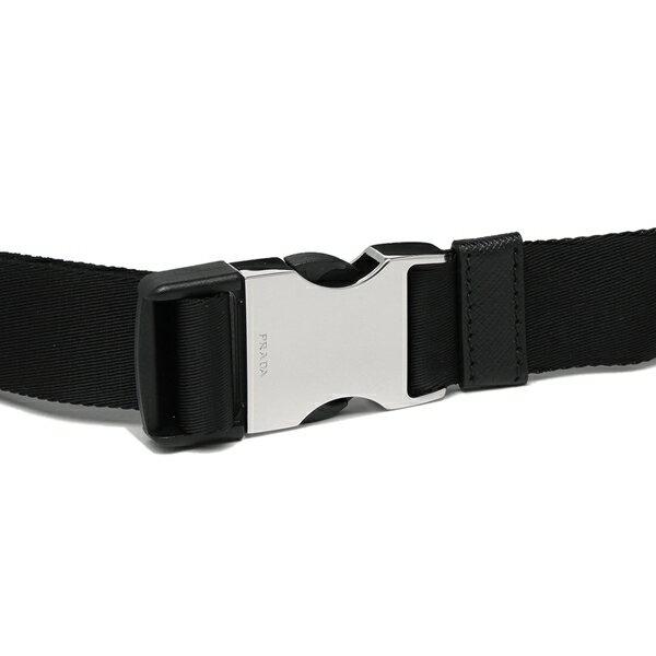 PRADA ボディバッグ プラダ ウエストバッグ サフィアーノ V210 後期 PRADA（プラダ） V210 NERO TESSUTO MONTAGN ロゴプレート付き