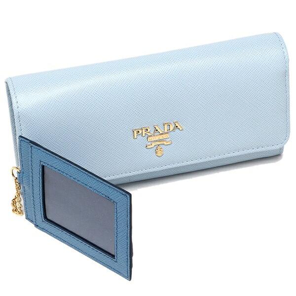 PRADA プラダ サフィアーノ 長財布 フラップ　ブルー　美品　1204-① PRADA プラダ サフィアーノ 長財布 フラップ ブルー 美品 1204-①