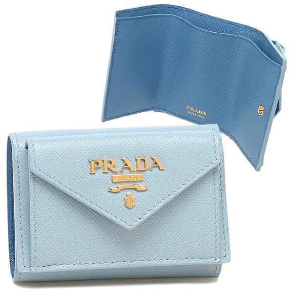 PRADA プラダ 三つ折り財布 サフィアーノ ミニ財布 レディース PRADA プラダ 三つ折り財布 サフィアーノ ミニ財布 レディース